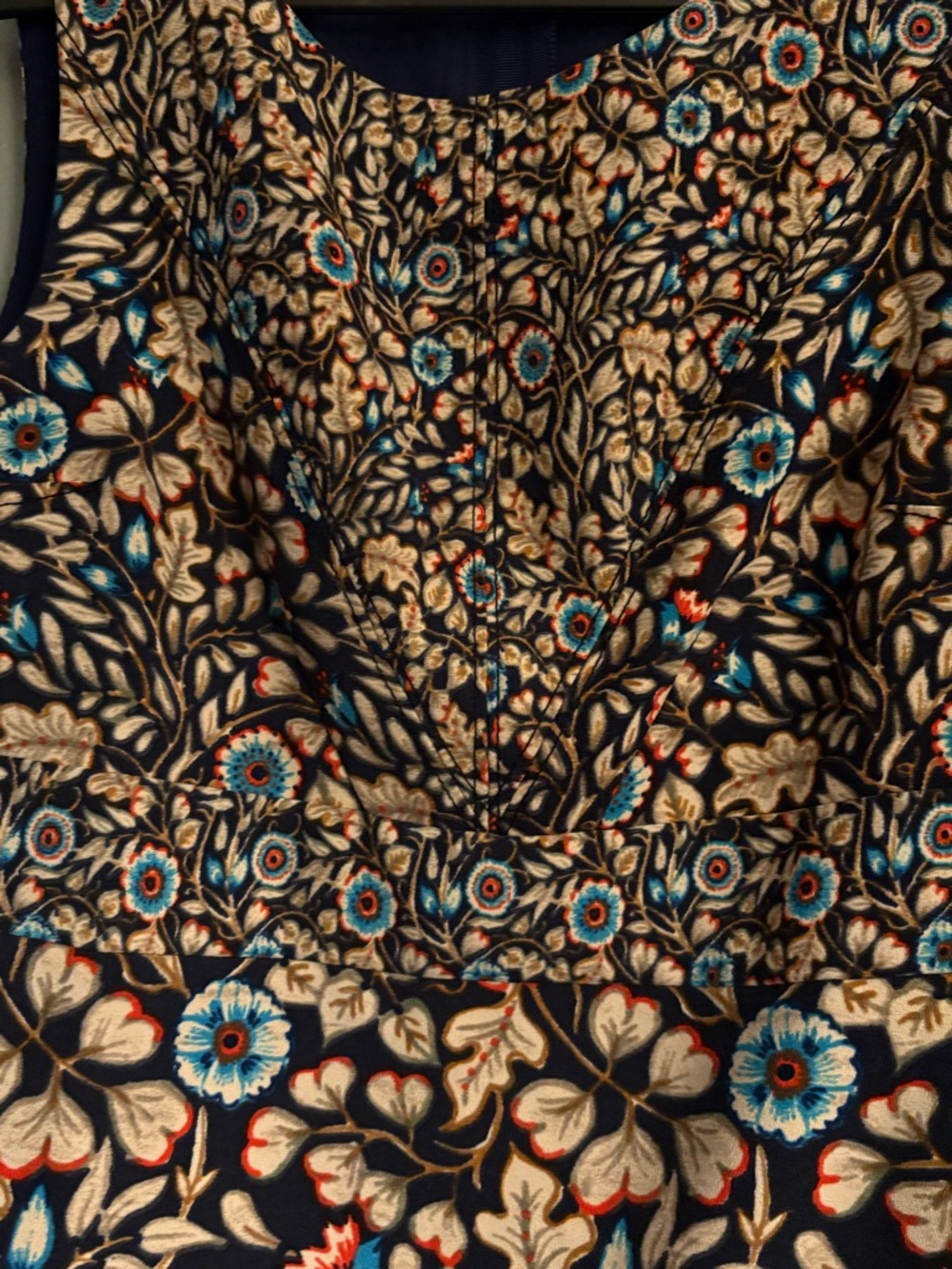 🌻3 for $20🌻 Maeve Anthropologie Navy Floral Print Sleeveless Dress - Picture 3 of 7